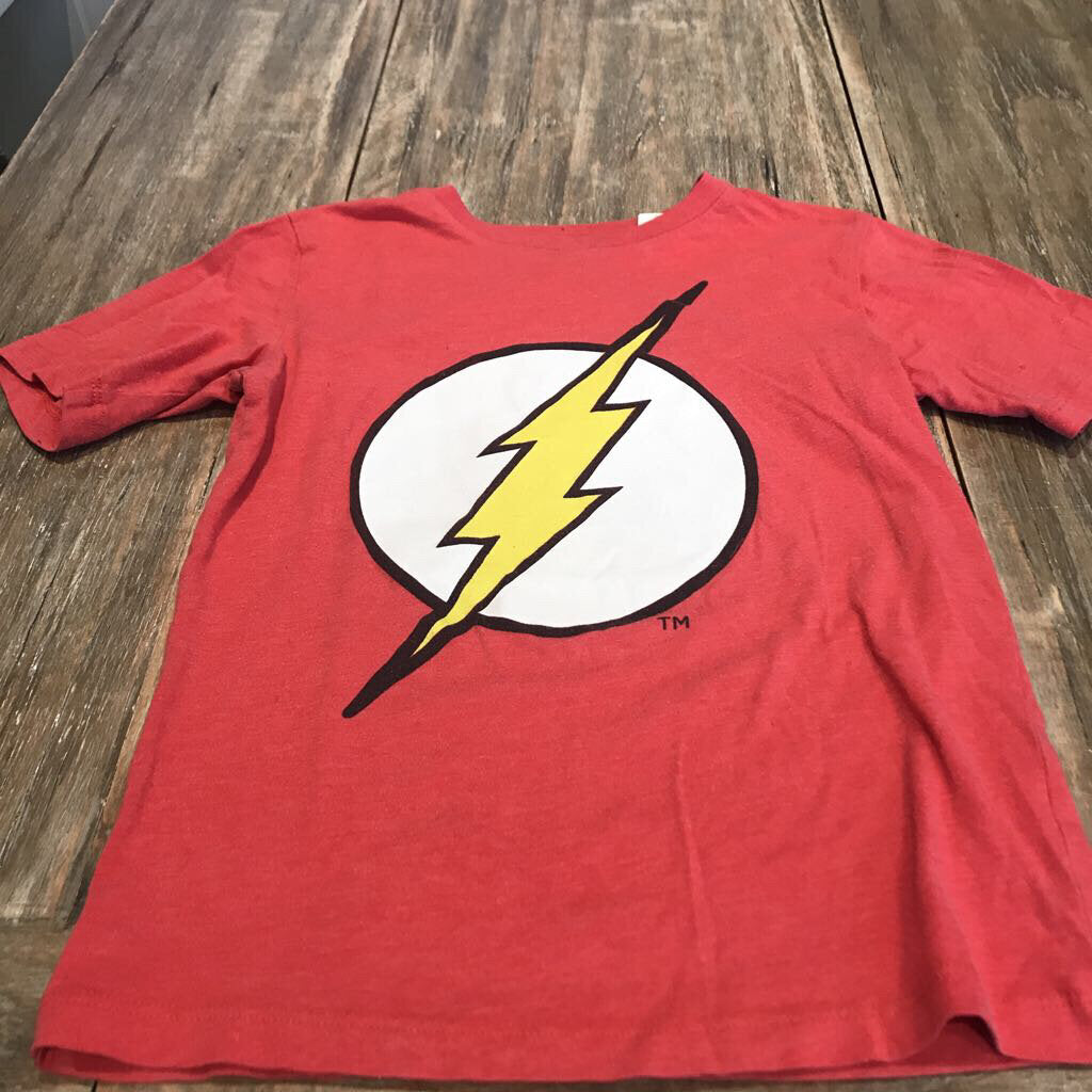 Red super/hero/lightening/bolt Tshirt 8Y