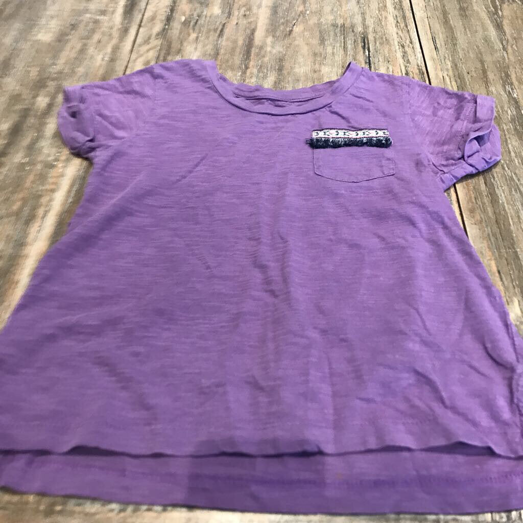 Joe Fresh Cotton Purple pckt/embroidery Tshirt 4T