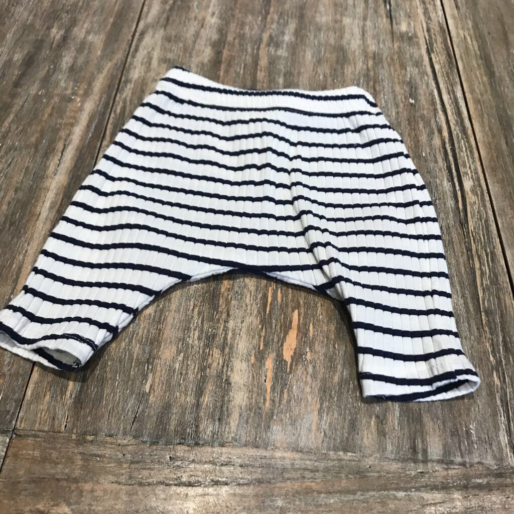 Old Navy Ctnblend White blu/stripe drop/bum Pants 0-3m