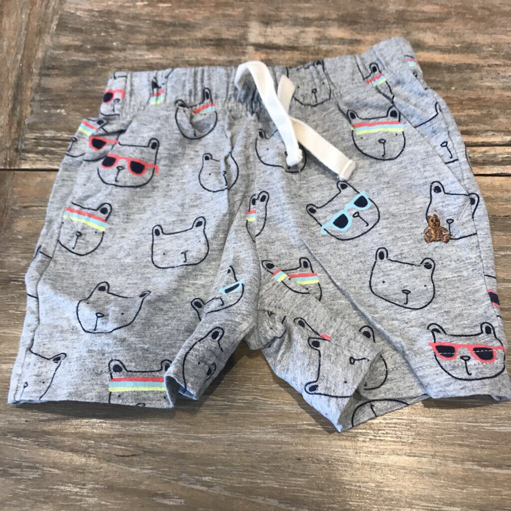 Gap grey bear cotton shorts 12-18m