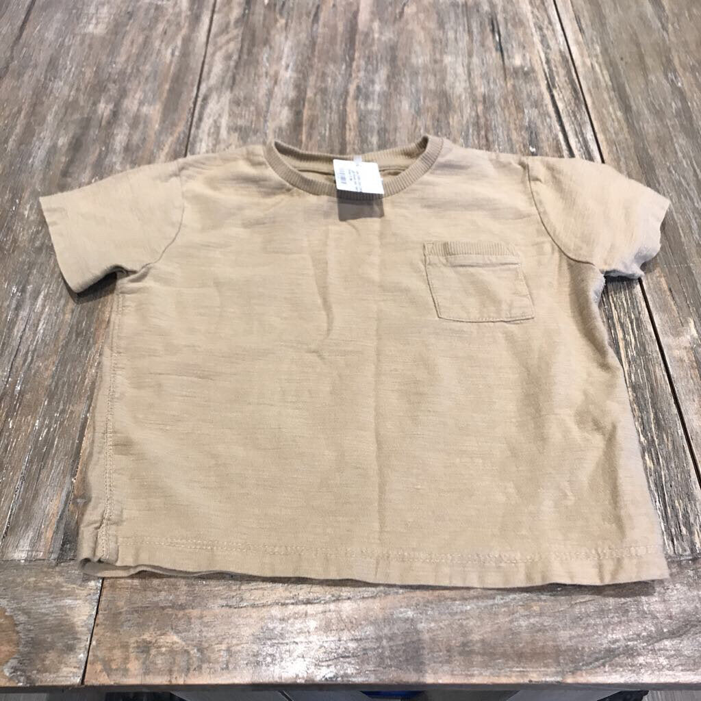 Zara Cotton Light Brown pckt Tshirt 12-18m