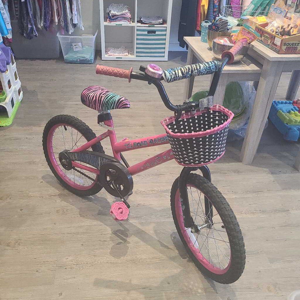 Road Racer pink bike with basket/bell/kickstand 5-7Y