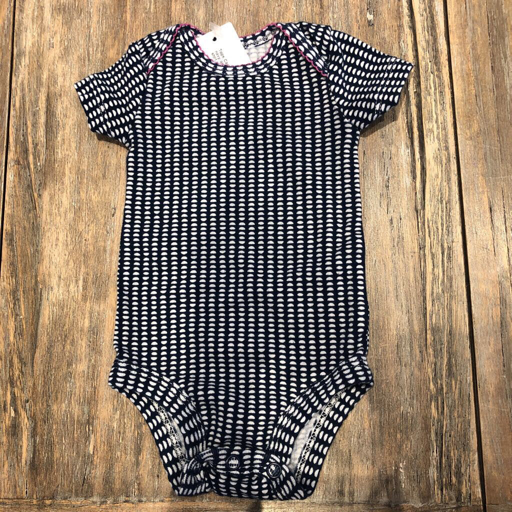 Carter's cotton navy and white dotted diaper shirt newborn
