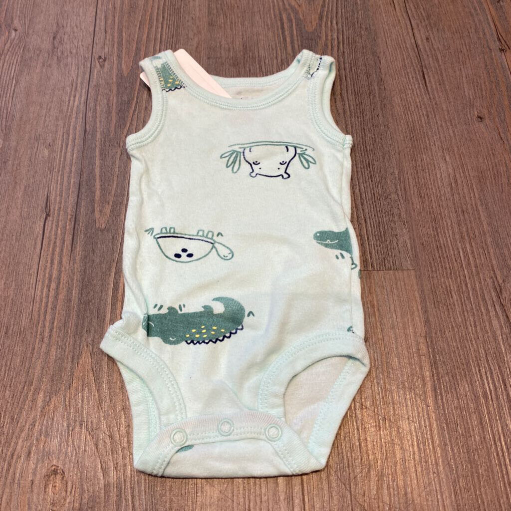 Carters turquoise animals tank diaper shirt 0-3m