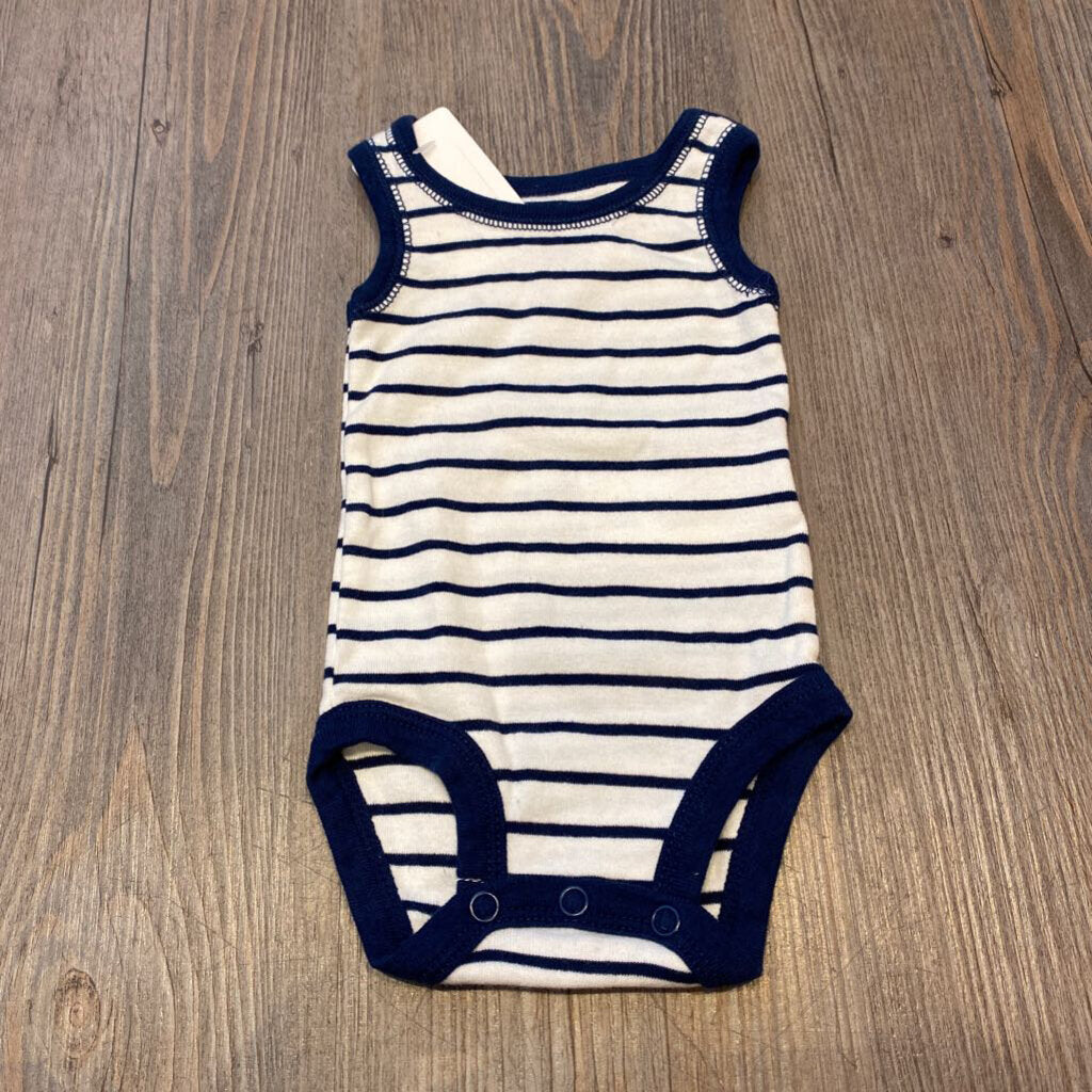 Carters navy and white stripe NB diapershirt