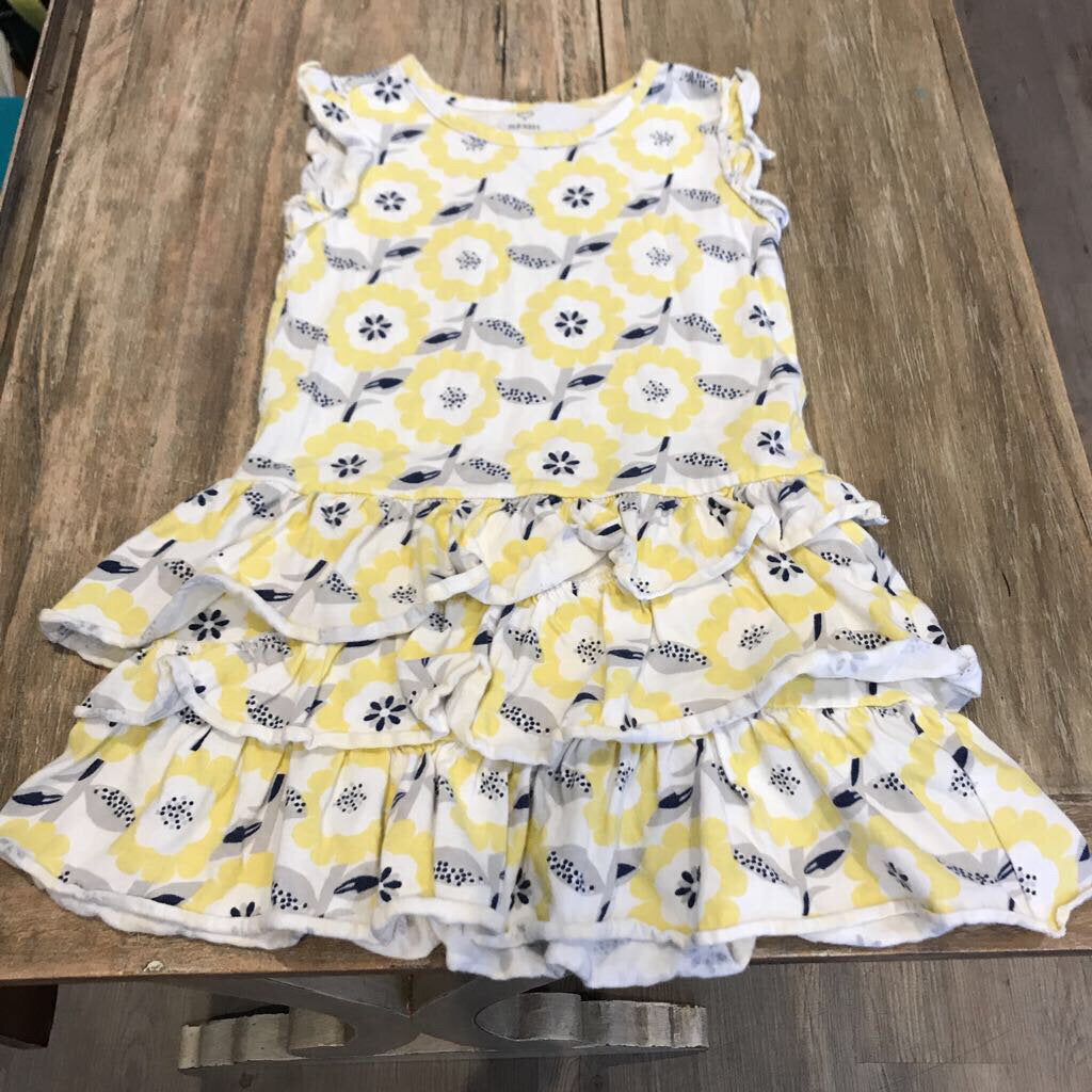 Old Navy Cotton White ylw/floral ruffle/skirt Dresses 3T