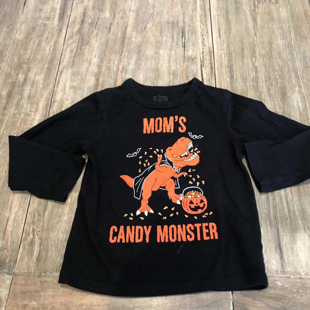 Carters Cotton Black 'mom's candy monster' Halloween Longsleeve 2T
