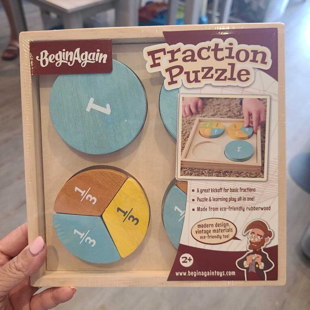 Begin Again Wood Fraction Puzzle