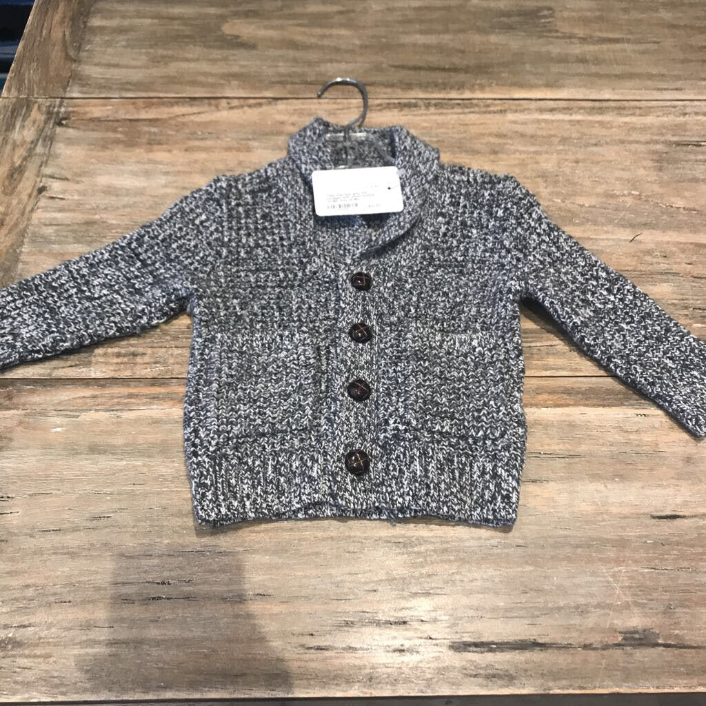 Gap grey knit cardigan with wood buttons 12-18m