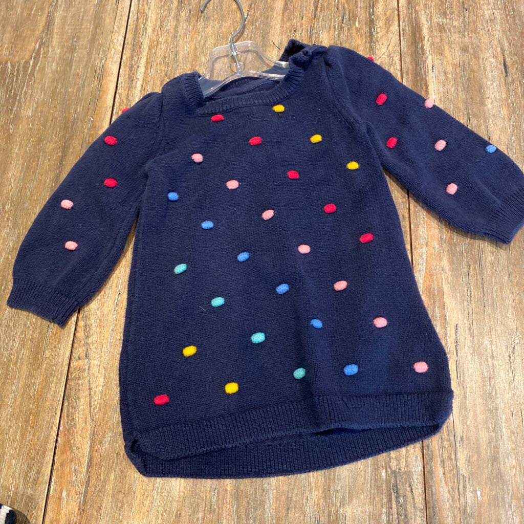 Gap navy knit sweater with polka dot texture 6-12m