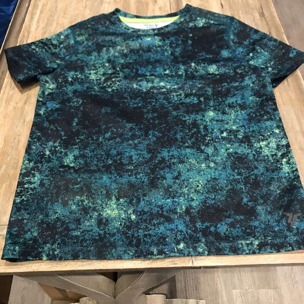 Old Navy Poly Green ylw/marble/print Tshirt 8Y