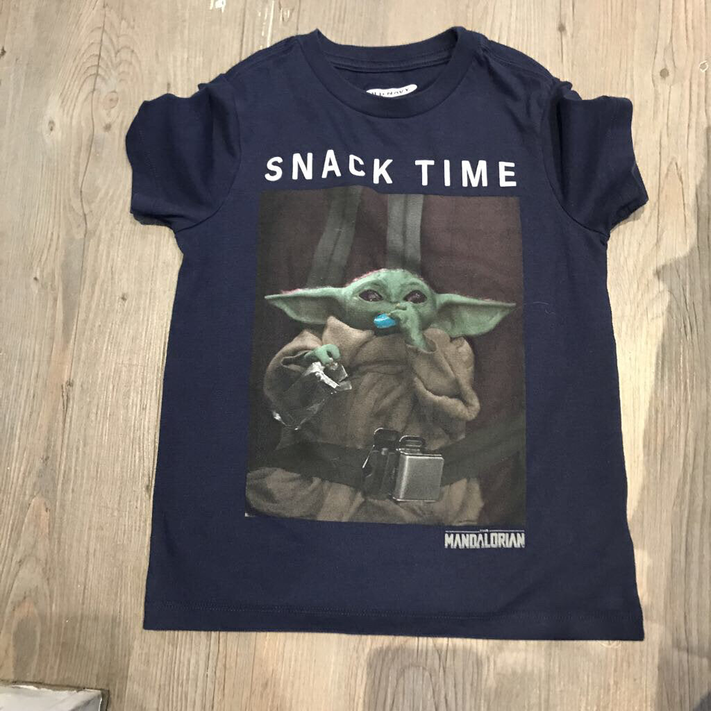 Old Navy Cotton Blue Yota 'snack time' Tshirt 6Y