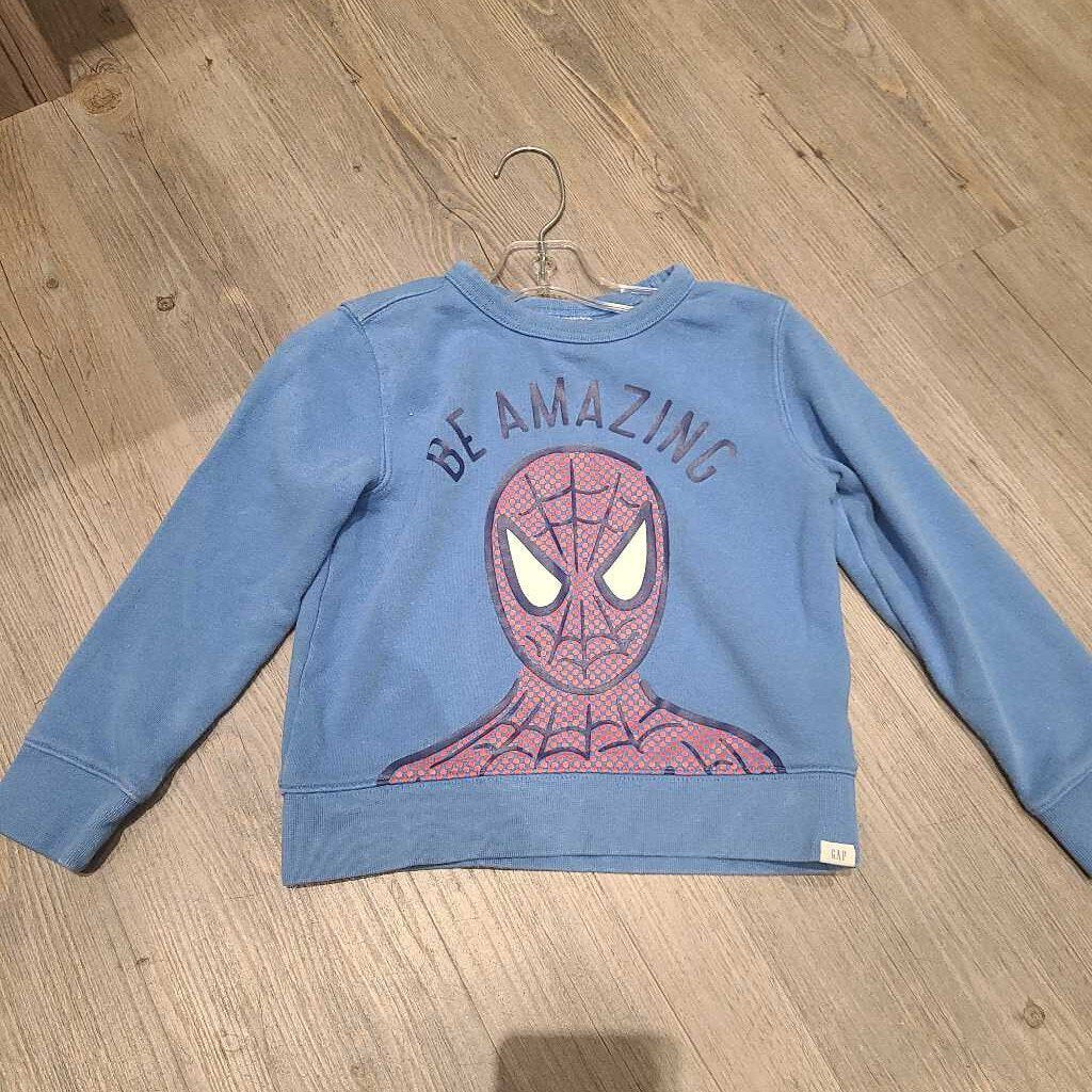 Gap blue spiderman sweatshirt 5Y