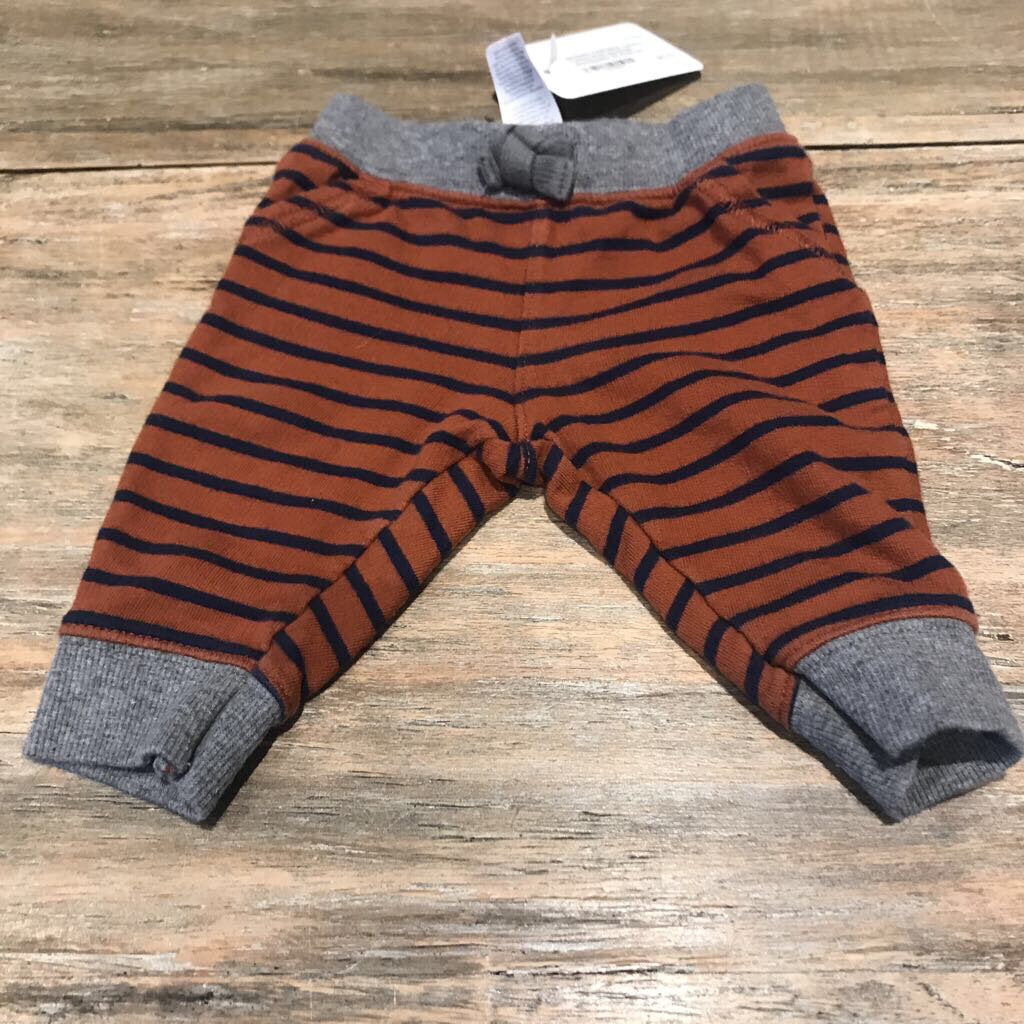 Carters Cotton Rust blu/stripe Sweatpants 3m