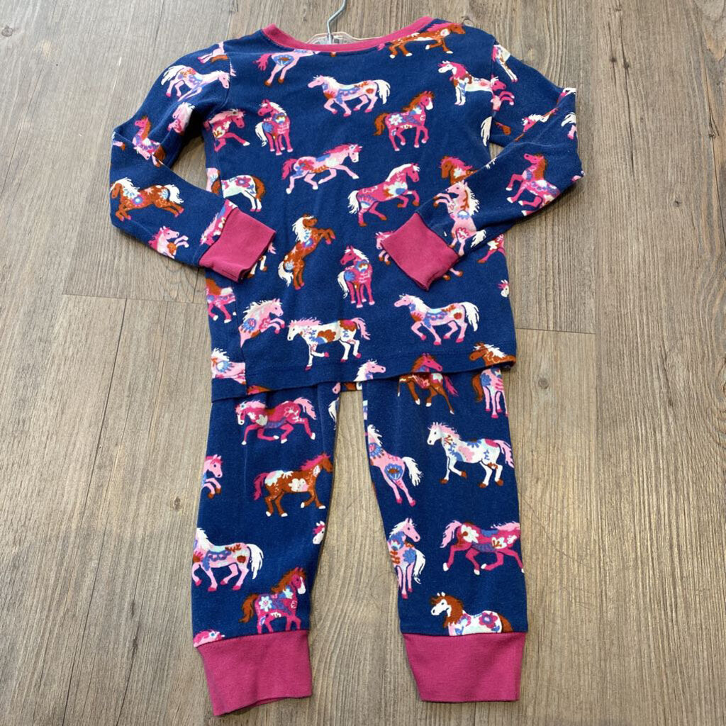 Hatley 2pc. Cotton Pink horses Pyjamas 5Y