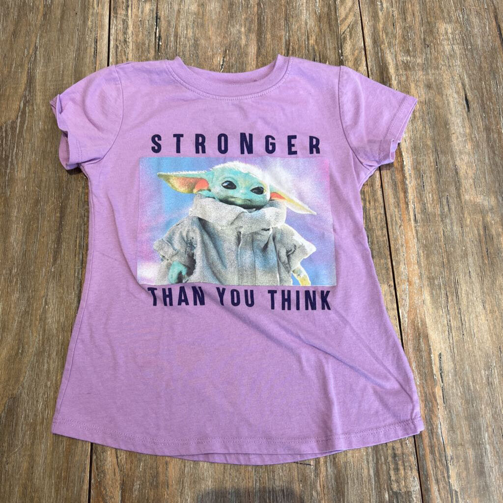 Star Wars Ctnblend Lilac 'stronger than you think' yota Tshirt 6Y