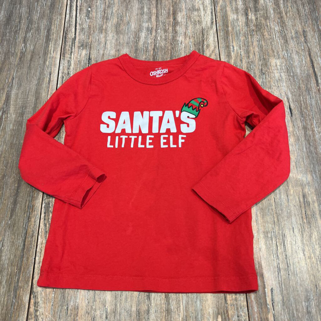 Osh Kosh red Santas Little Elf cotton longsleeve 4T