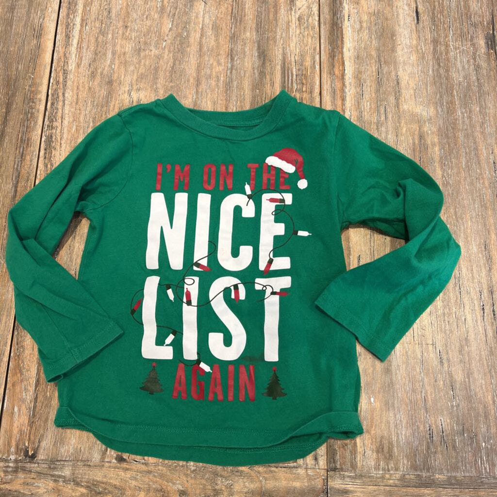 Childrens Place on the nice list green longsleeve 3T