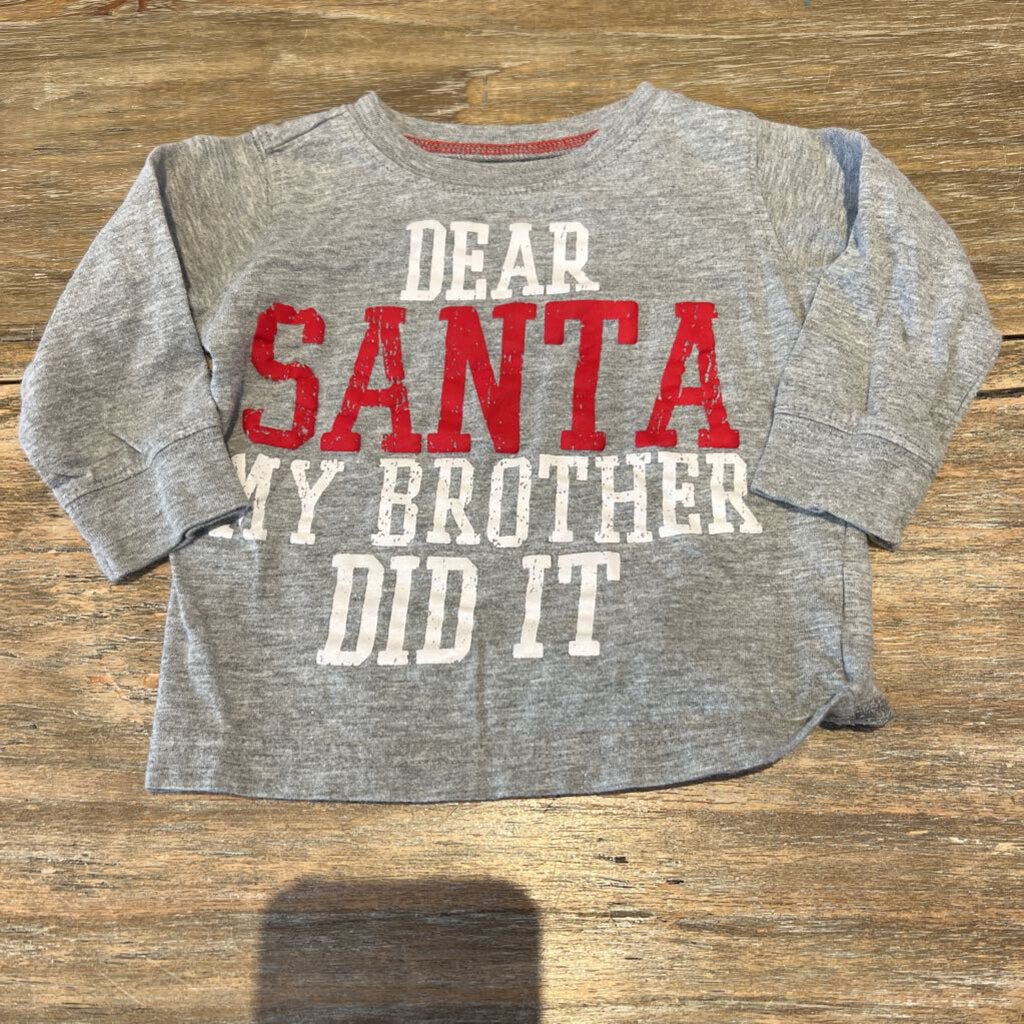 Carters grey cotton My brother Did It long sleeve 12m