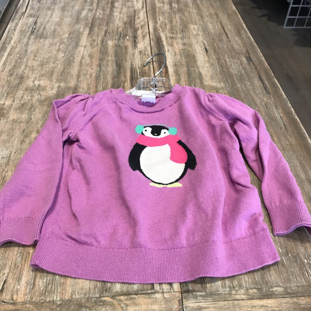 Gap Cotton Purple penguin Sweater 2T