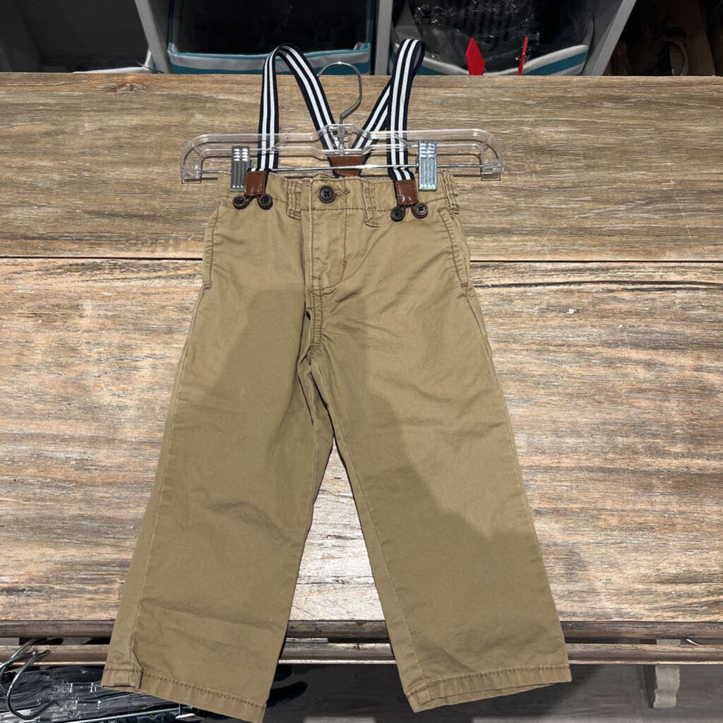 Osh Kosh Cotton Tan soft suspender Pants 18m