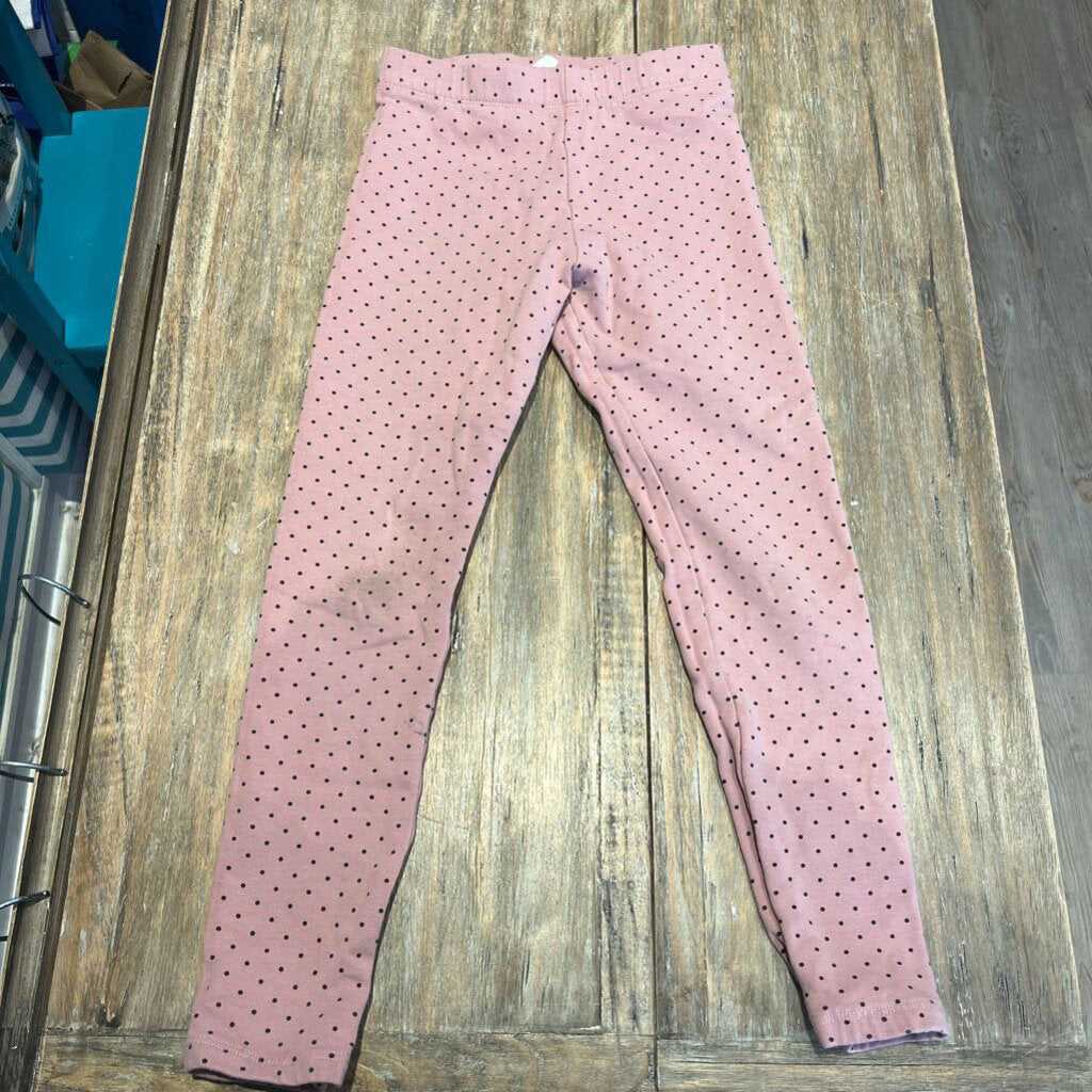 HM Ctnblend Pink blk/dots Leggings 7Y