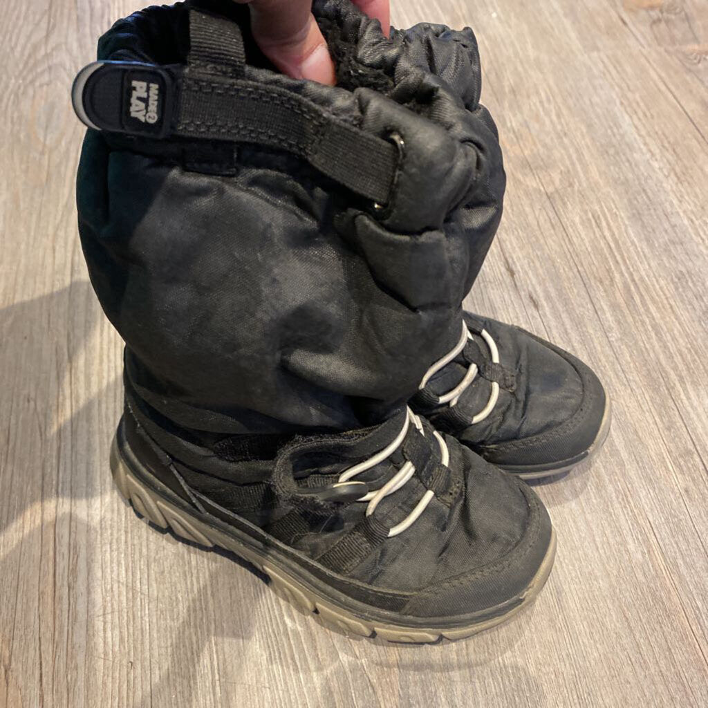 Stride rite black winter boots adjustable size 10.5