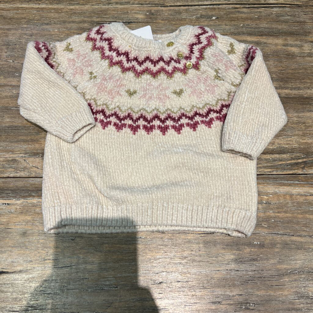 George soft knit cream sweater 3-6m