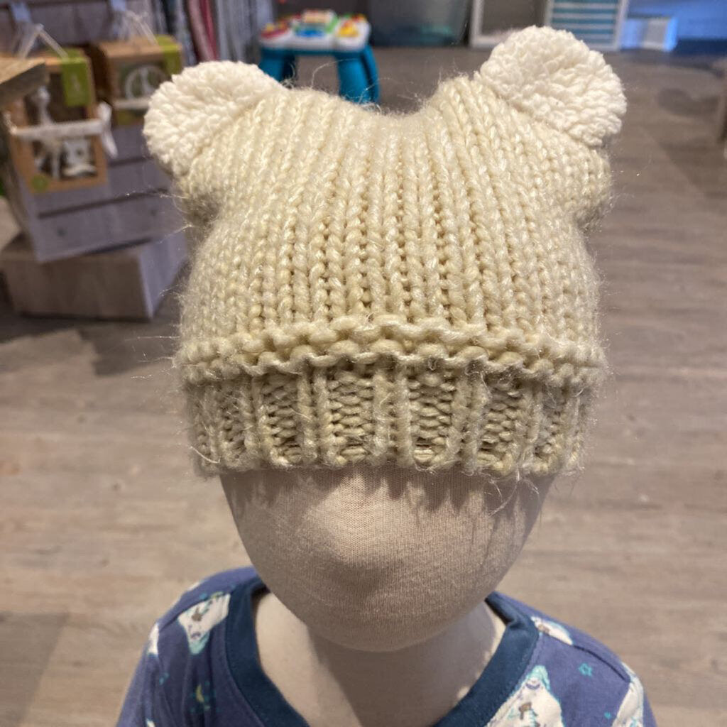 Joe Fresh cream knit winter hat with ears 0-12m