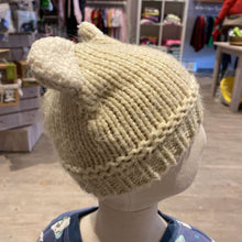 Load image into Gallery viewer, Joe Fresh cream knit winter hat with ears 0-12m
