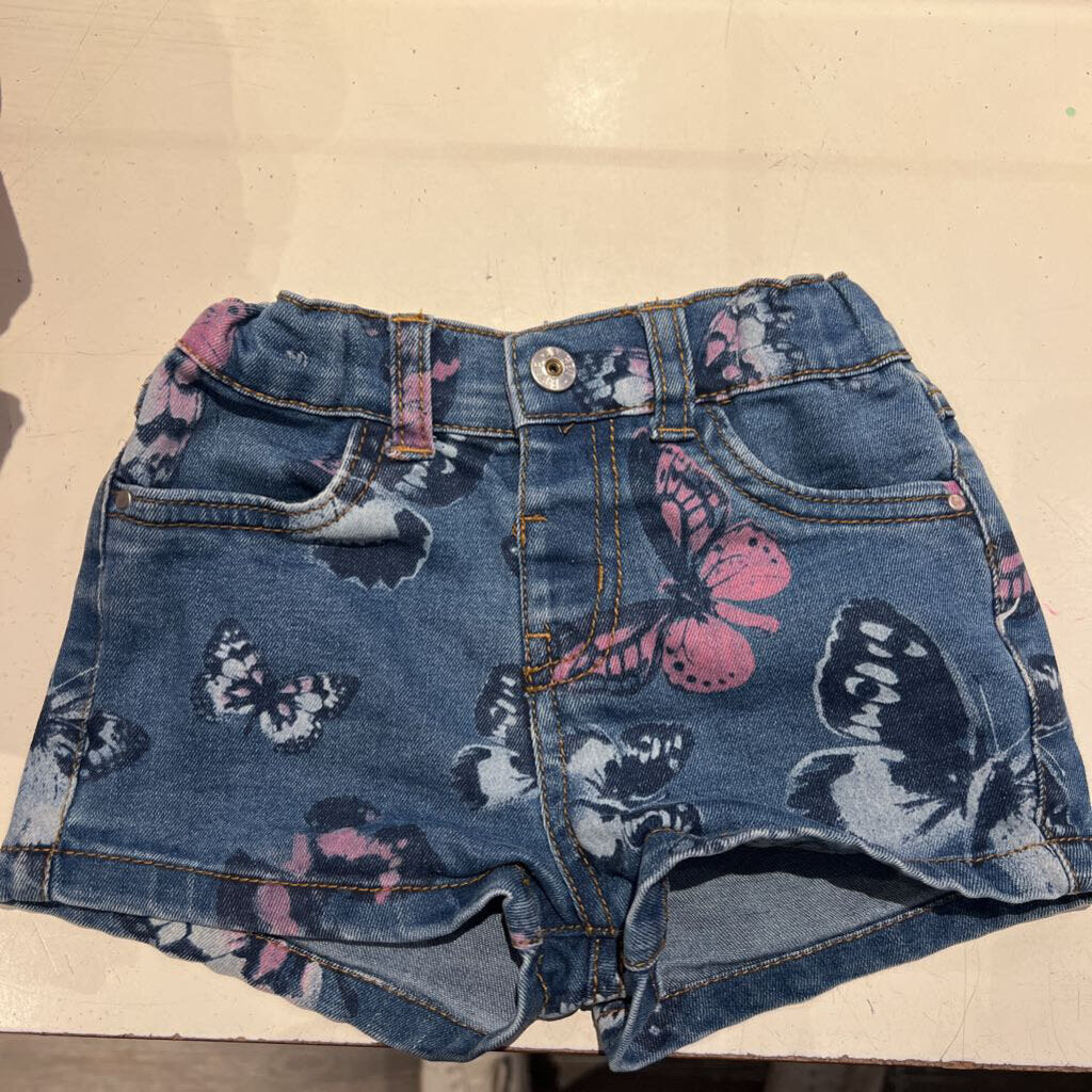 Denim 365 jean shorts w/ butterfly print 2-3T