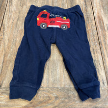 Load image into Gallery viewer, Carters Navy Cotton firetruck btm Sweatpants 6m
