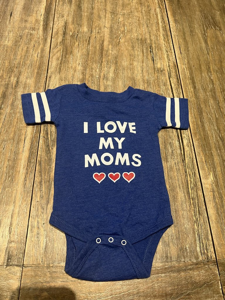 I Love My Moms blue diaper shirt 6m