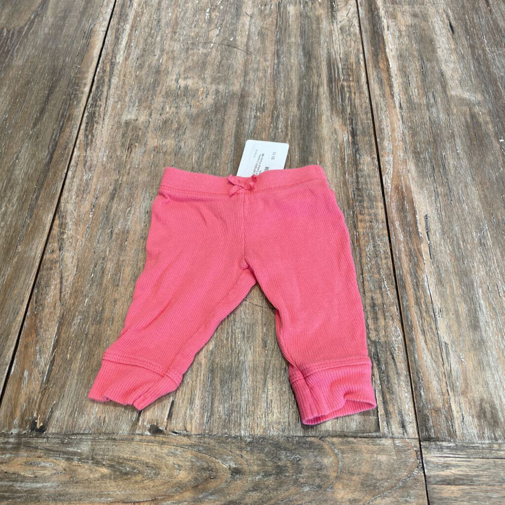 Carters Pink ribbed Cotton Pants NB