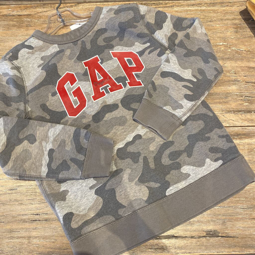 Gap grey camo logo sweater 5Y