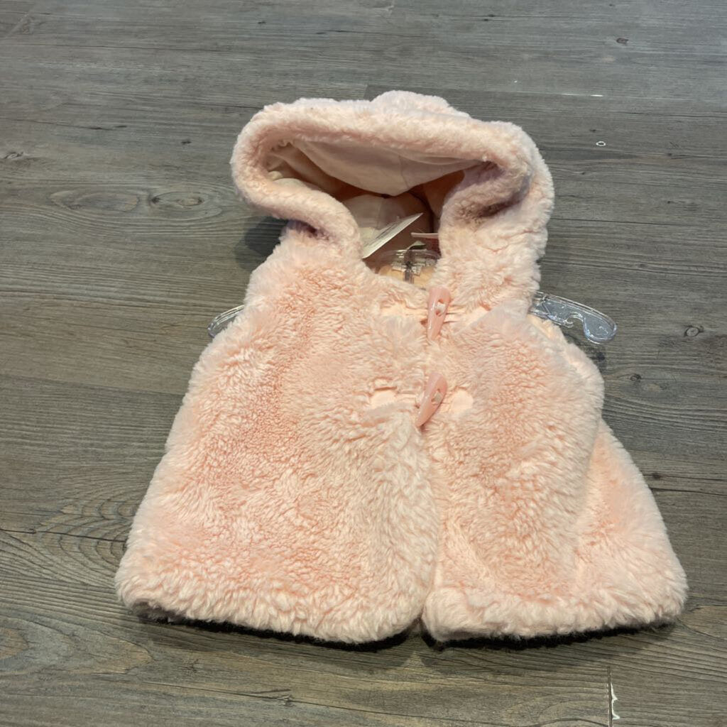 Catherine Malandrino Pink fluffy hood Vest 12m