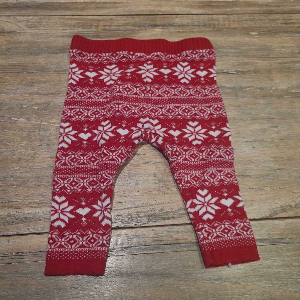 George red knit snowflake leggings 3-6m