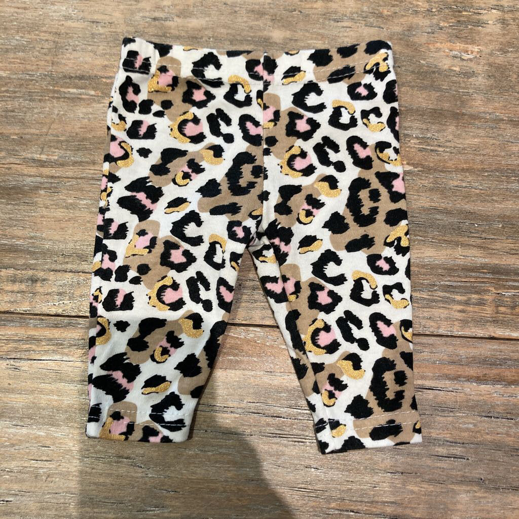 Monkey Bars Leopard Print Cotton Leggings 0-3m