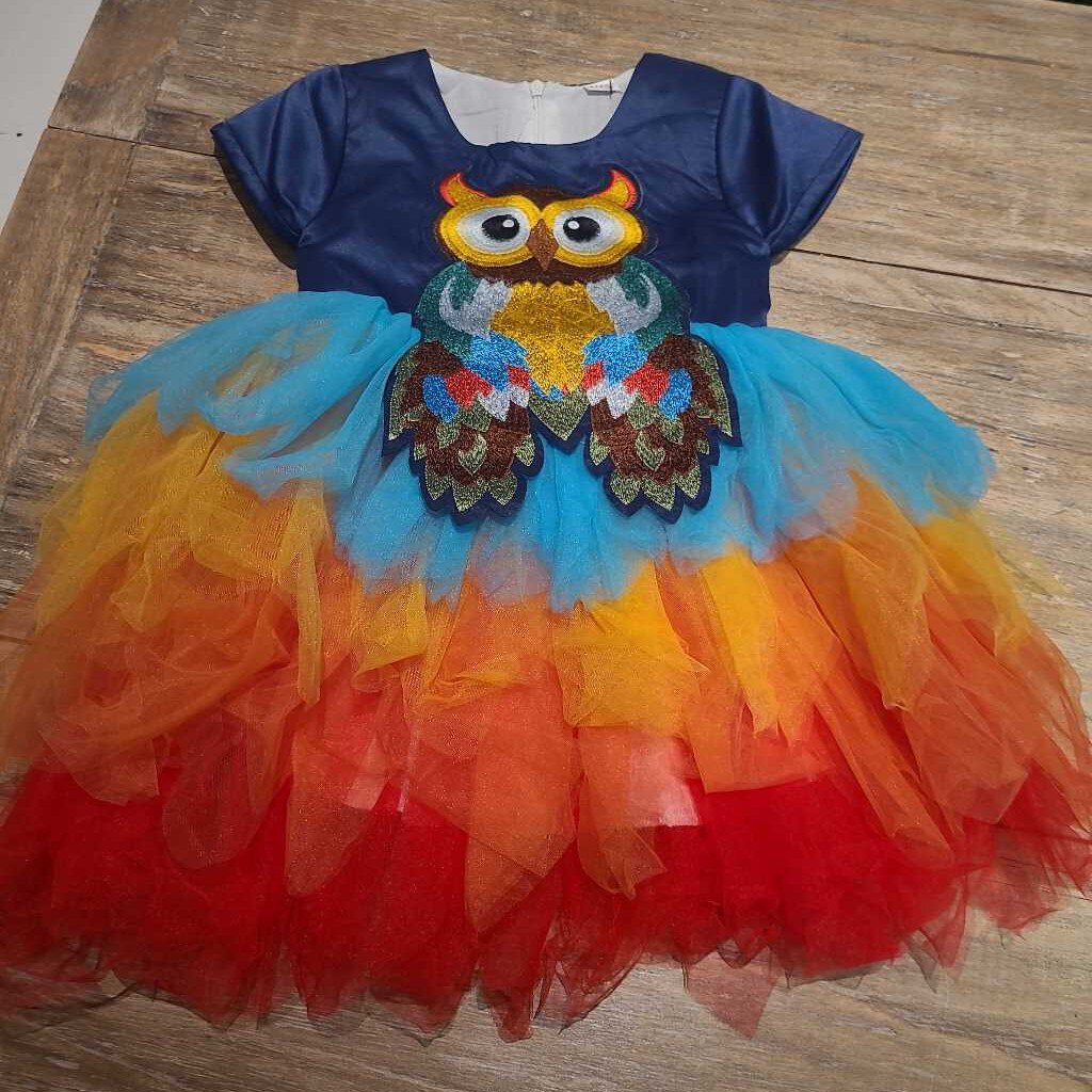 Mini Berni SS owl colorful tutu dress 5-6Y