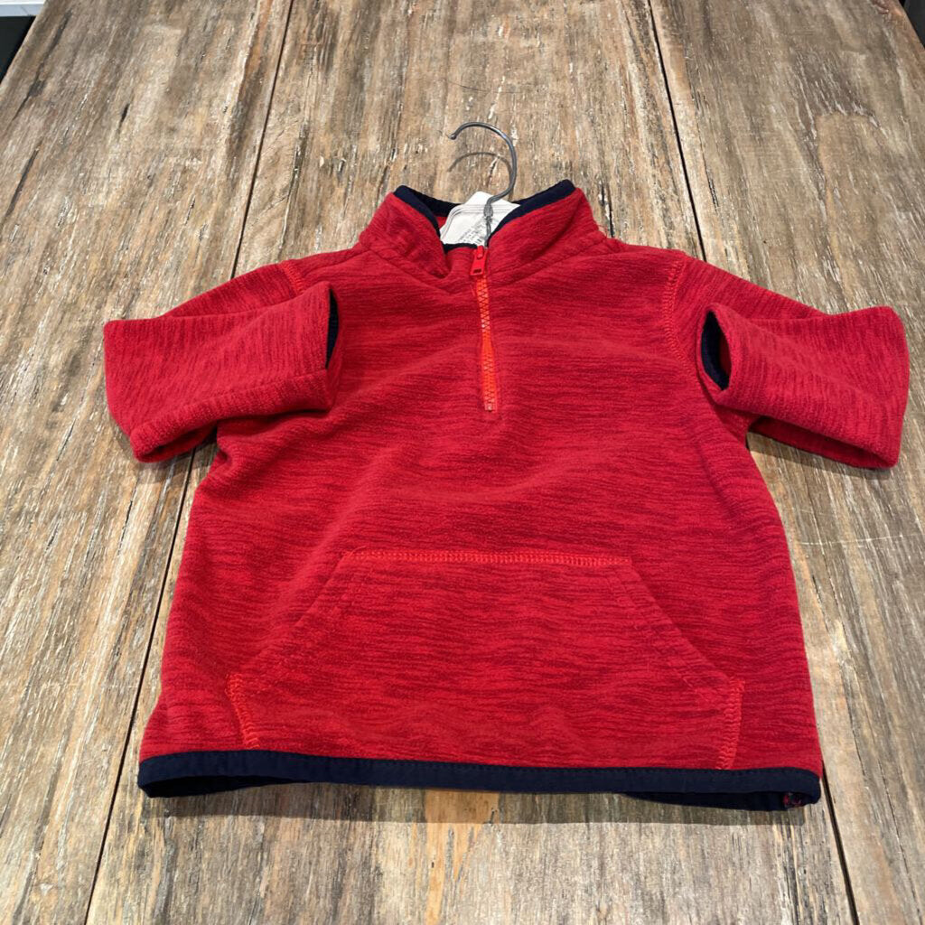 Gymboree Red fleece 3/4 zip Poly Sweater 12-24m