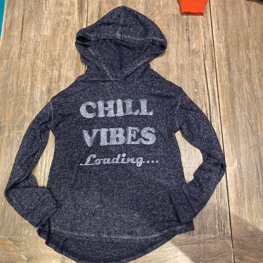 George Navy 'chill cool vibes' LS Top w/ Hood 4-5Y