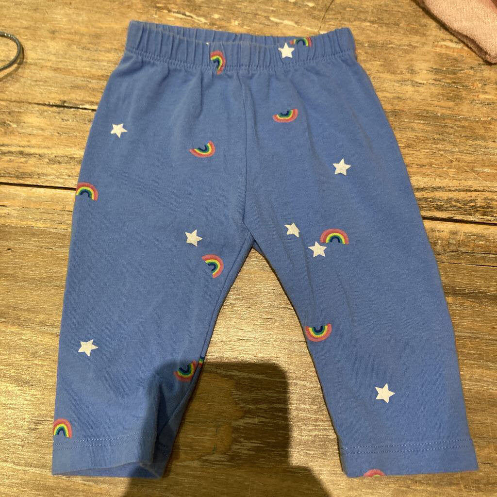 Baby Gap Blue Rainbow/Star Leggings 0-3m
