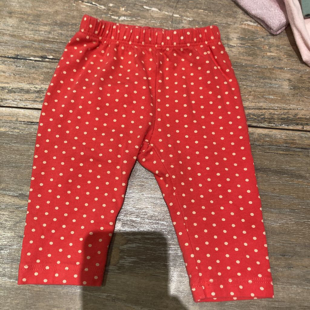 Carter's Red/Cream Polka Dot Leggings 0-3m
