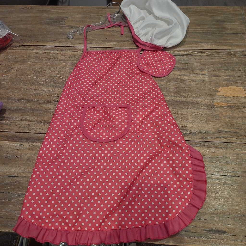 Kids Pink Apron with Chefs Hat