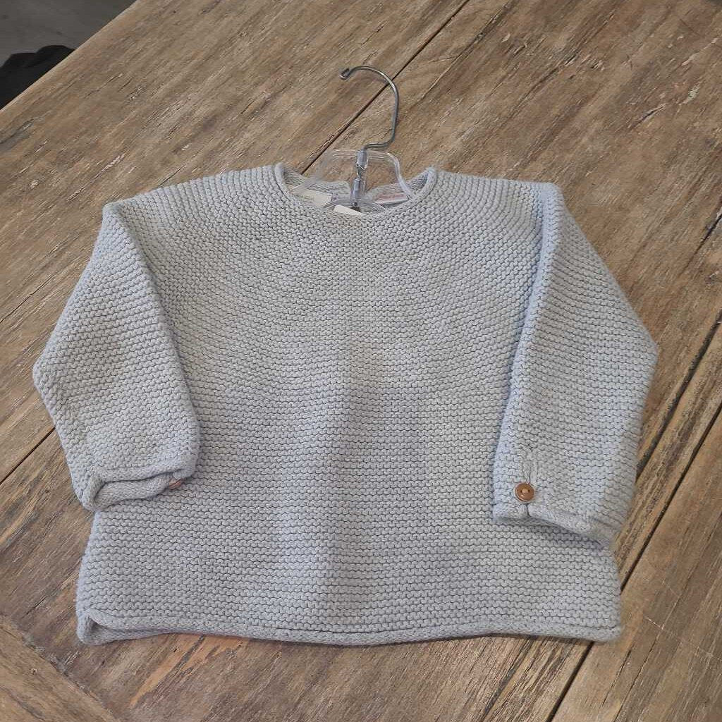 Zara grey knit basics sweater 12-18m