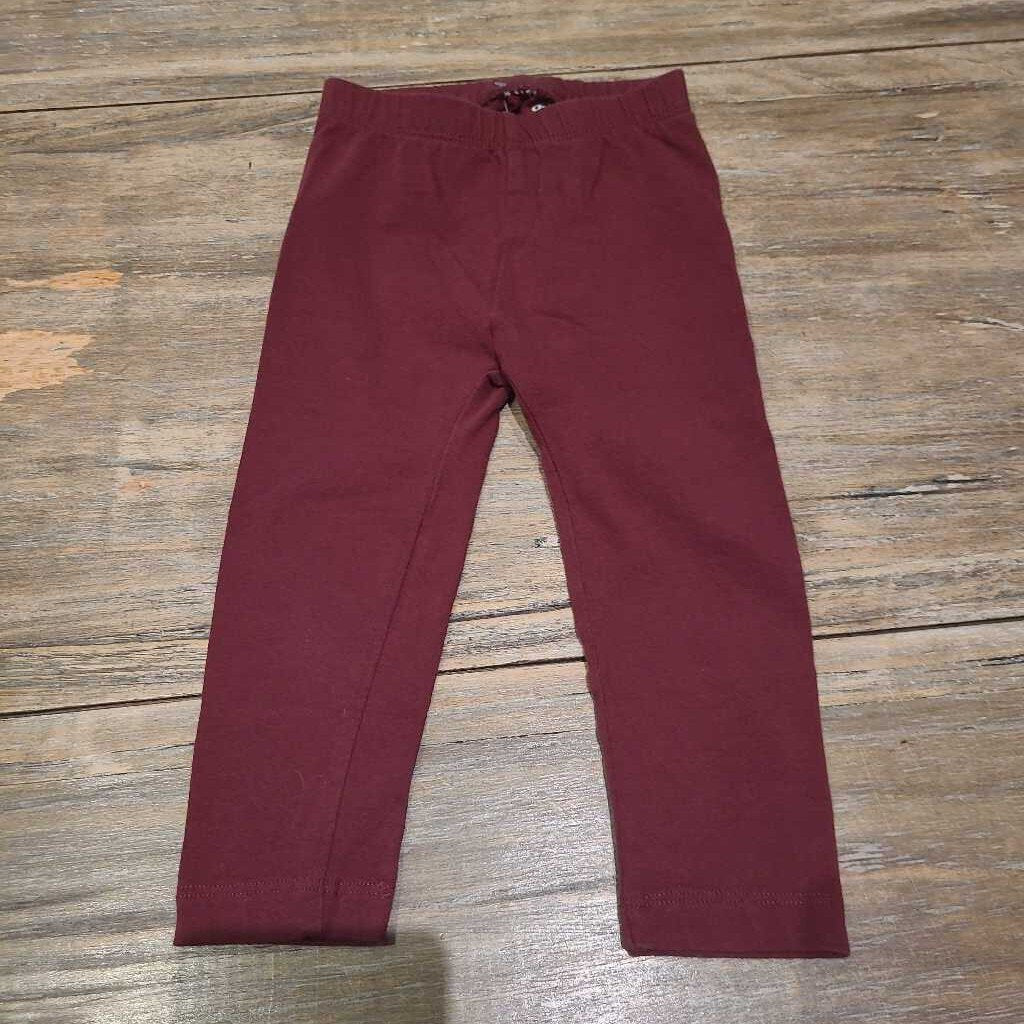 Old Navy burgundy cotton leggings 18-24m