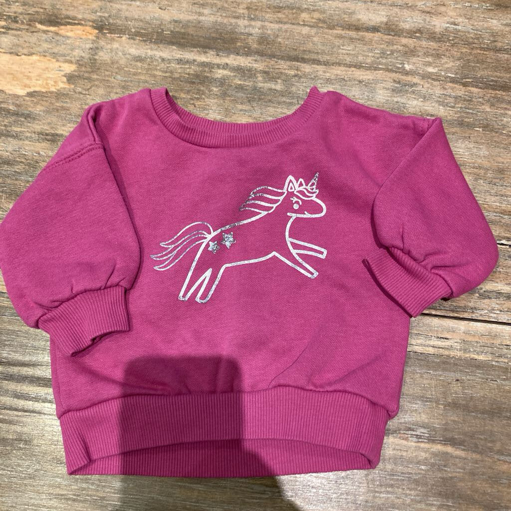 Carters pink unicorn sweatshirt 3-6m