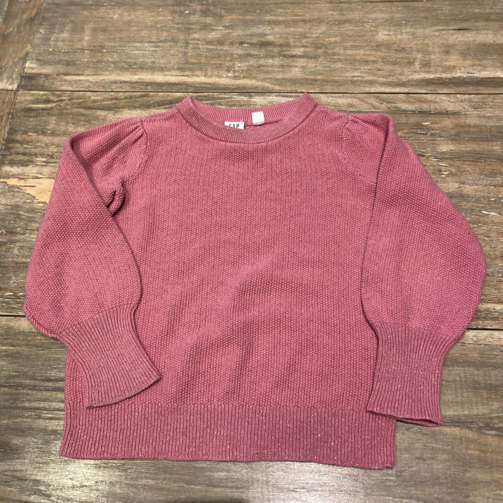 Gap pink metallic threading knit sweater 6-7Y