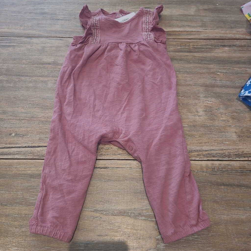 Carters dusty pink sleeveless cotton romper 12m