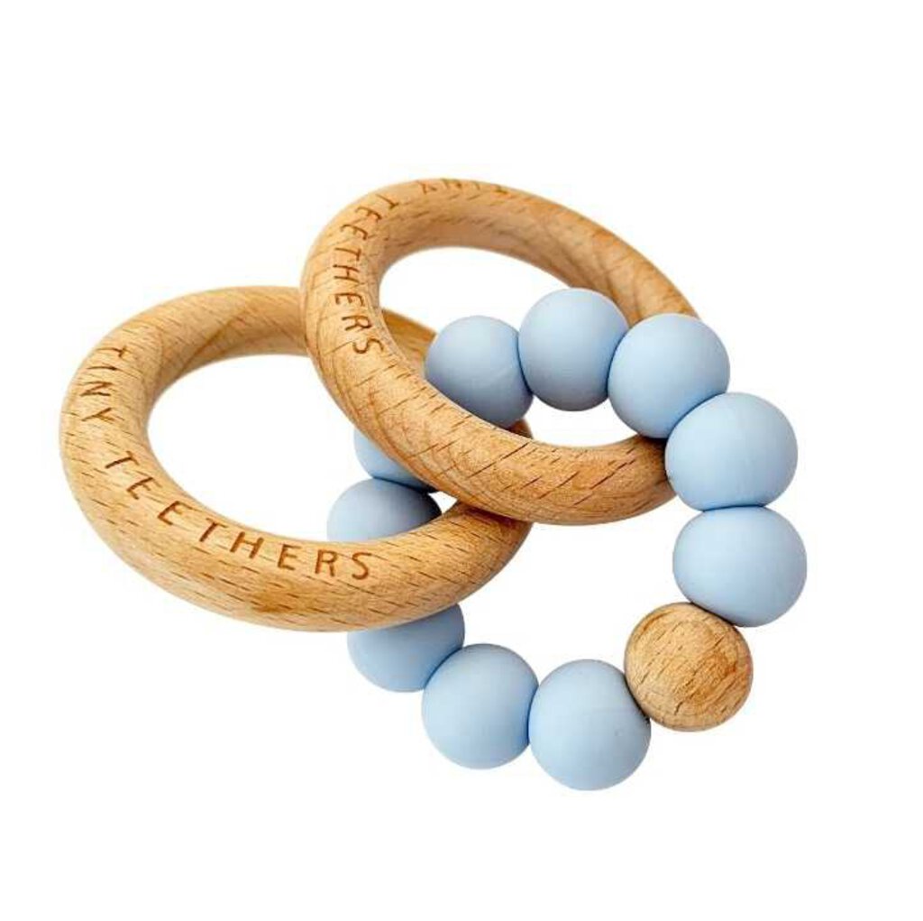 Tiny Teethers rattle teething ring pale blue